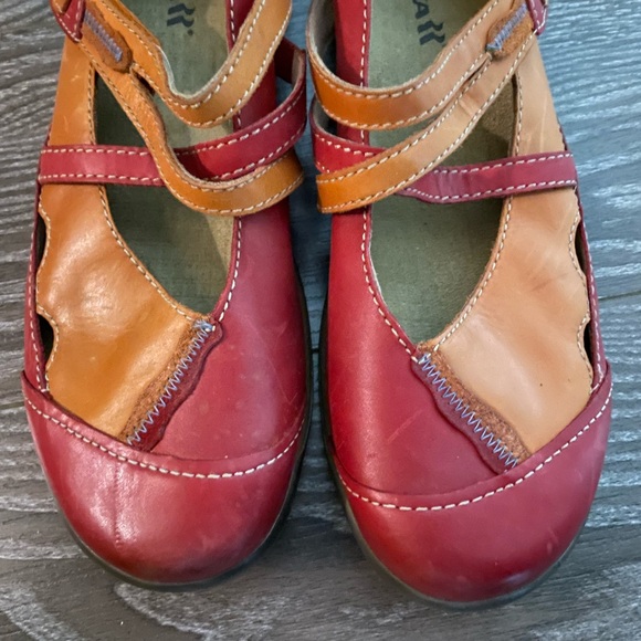 Romika Gina Mary James Leather Orange Red Straps Comfort - Picture 5 of 7